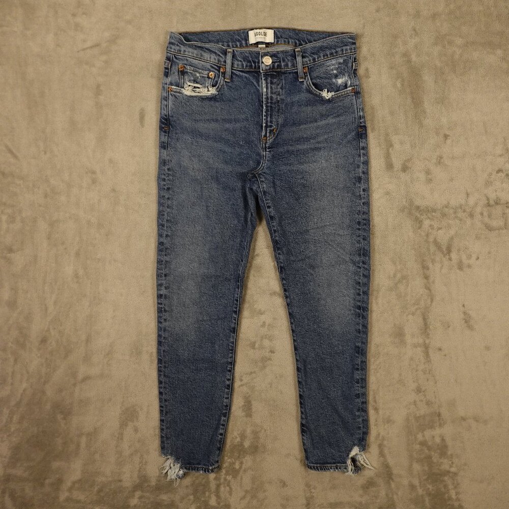 Agolde Jeans Toni Slim High‎ Rise Ankle Women's 28 distressed hems Stratosphere